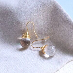 Julie Vos Noel Demi Gold Clear Crystal Earrings Small fashion